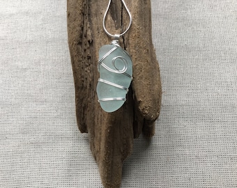 Wire wrapped seaglass necklace