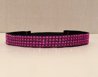 Hot Pink Sparkle Headband, Sparkle NonSlip Headband, Headband, Nonslip Headband, Sports Headband, Fitness Headband