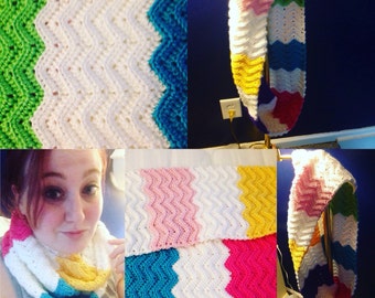 Chevron Ribbed Infinity Scarf