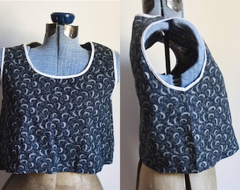 Extra Small / Small - Vintage Fabric Handmade Crop Top