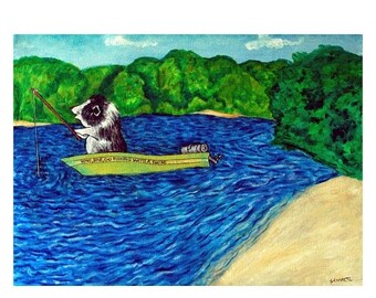 25% off Pot Belly Pig Fishing Animal Art Print