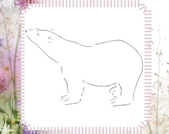 black bear stencil etsy
