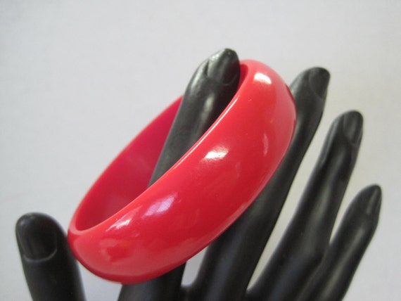 Bakelite Bangle, Red Thick Wide, Cherry Bakelite Bracelet, Gift for Woman