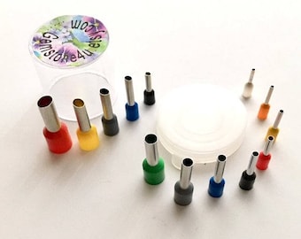 13 Cutters, 8 Circles & 5 Oval Micro Clay Cutters in Container. Polymer Clay Jewelry Small Polymer clay Dotting tools Tiny Mini texture clay