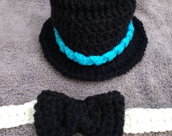 Wedding, Photo Prop, Newborn, Customizable, Formal Wear, Mommy's Best Man, Daddy's Best Man, Top Hat, Bow Tie, Infant, Baby