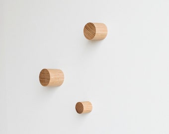 Patère simple cheville - chêne blanc patère - tourné bouton mur