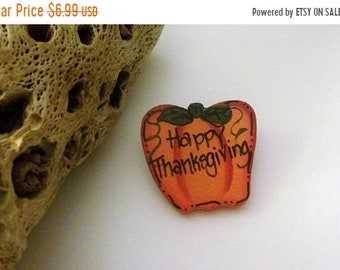 ON SALE Vintage Hand Painted Wooden Thanksgiving Pin 42818