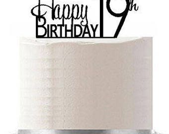 Geburtstagsbanner „Happy 19th Birthday“ Gold-glitzernd – 12,7 Cm Hohe Buchstaben, Für Party-Dekoration