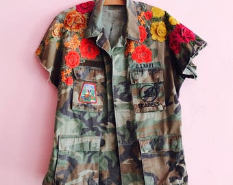 Vintage camouflage Army Jacket