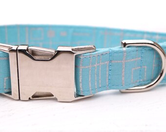 Blue Dog Collar - Boy Dog Collar - Spring Dog Collar - Summer Dog Collar - Male Dog collar - Girl Dog Collar - Fabric Dog Collar