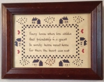 Vintage Framed and Matted Under Glass Designs with Scissors Every house where love abides