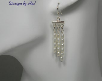 Freshwater Pearl Earrings, Cultured Freshwater Pearl Earrings, Wedding Earrings