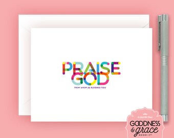 Praise God From Whom All Blessings Flow Christian Note Cards - Set of 10