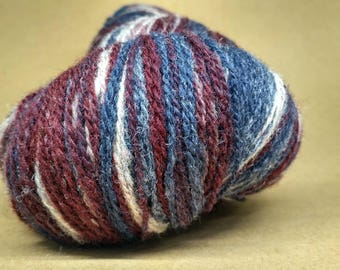KAUNI 2ply Wool Yarn Color, Self-Striping, Sport Weight, 2ply