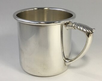 Vintage Silver Plated Childs Cup,Baby's Christening Cup, Silver Plated Child's Mug, Baby Gift, PRIMROSE Silver Plate