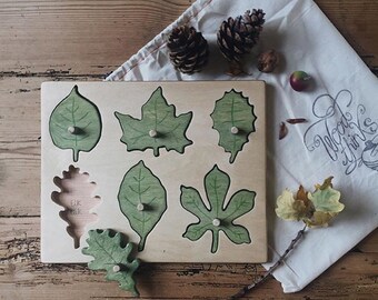 Wooden Toys / Wooden leaf puzzle / Waldorf Toys / Montessori Toys / Educational Toys / Learning Toys / Eco Friendly Toy / Toddlers Toy