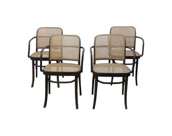 Josef Hoffmann Bentwood & Cane Prague Chairs - Set of 4