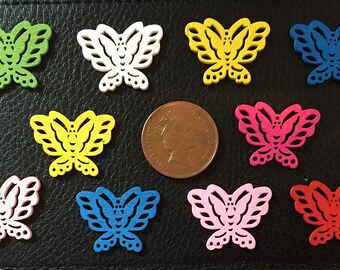 Set of 10 wooden butterflies
