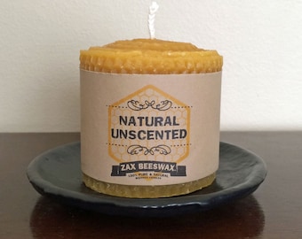 100% Pure & Natural Beeswax Pillar Candle | 3x3 Honeycomb