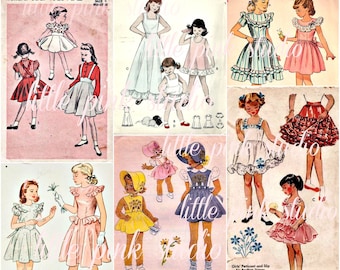 Muster Mädchen 01, druckbare Collage Sheet (digital Download, zum ausdrucken)