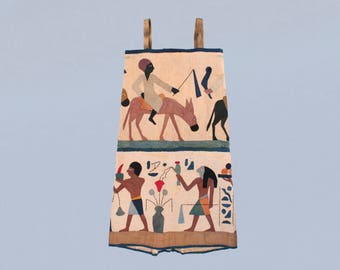RESERVED ----rare 1920s Dress / 20s Egyptian Revival Appliqued Panel Dress / One of a Kind Piece