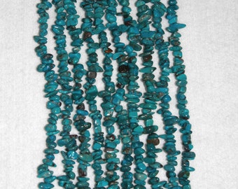 Turquoise, Natural Turquoise, Turquoise Chips, Blue Turquoise, Natural Stone, Spacer Bead, Full Strand, No2, 5-9mm