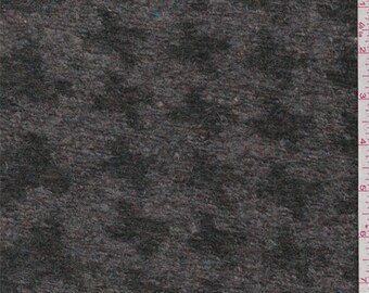 Grey/Forest Houndstooth Boiled Wool Knit, Fabric By The Yard