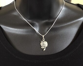 Sterling Lotus,Silver Flower Necklace,Yoga Necklace,Zen Necklace