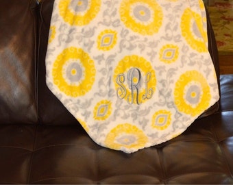 Monogrammed Plush Throw