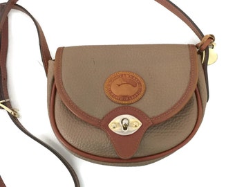 Dooney and Bourke Handbags Vintage, Dooney and Bourke Crossbody, Vintage Dooney Bag, Small Saddle Bag, AWL British Tan, Vintage Purses