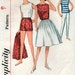 Vintage 1960s Sewing Pattern Skirt Blouse Top Shorts and Pants Mod Style 34 inch bust 87cm Simplicity 4948