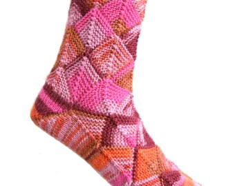 Fairytale socks Pink/Orange, size EU 40-41-42/UK 8-9/US 10-11