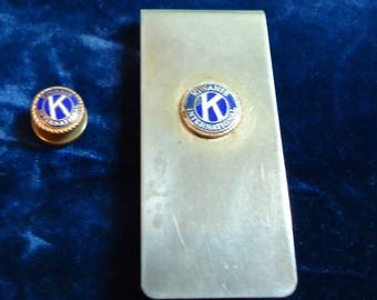 Vintage Kiwanis International Money Clip and Lapel Pin, Vintage Kiwanis, Vintage Money Clip, Vintage Lapel Pin