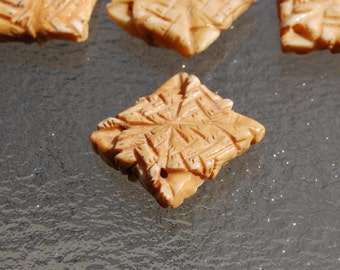 Water Buffalo Carved Bone Beads