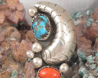 Turquoise Coral Sterling Ring