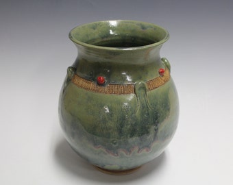 Green Foam Pot with Sculpted Areas