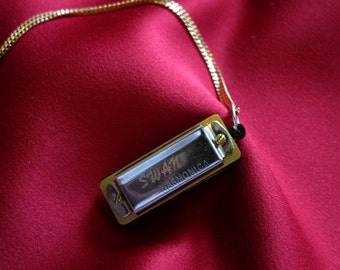 Silver Harmonica Necklace