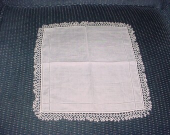 Vintage Hankie Hanky Tatted Edge Wedding Handkerchief