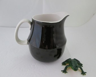 SALE Classic Mikasa Black n White Cerastone Creamer China Creamer Ceramic creamer Small creamer Black and White pitcher Ceramic pitcher