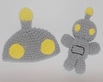 crochet pattern: robot doll and baby hat
