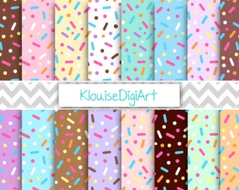 Donut Chunky Sprinkles Digital Printable Papers for Personal and Small Commercial Use (0076)