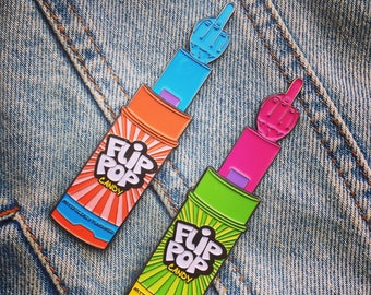 Flip Pop Slider Pin - Green & Pink Colorway