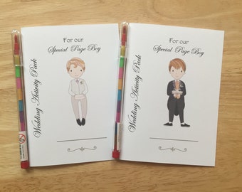 A6 Children's Kids Wedding Activity Pack, Colouring Book, Favour - Page Boy, Ring Bearer, Jr Groomsman