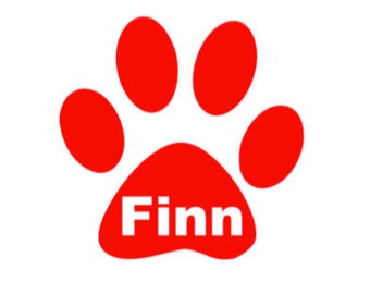 Personalized Paw Print Vinyl Decal- Dog