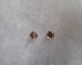 Morganite Earrings - 5mm genuine Morganite stud earrings in Sterling Silver or Gold