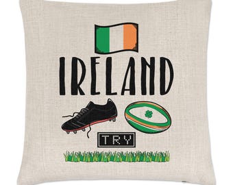Rugby Ireland Linen Cushion Cover
