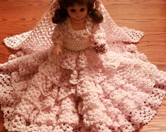 Pink Bride to be, 13" doll and gown