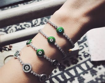 925 sterling silver evil eye bracelet