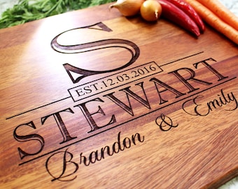 Personalized Cutting Board - Engraved Cutting Board, Custom Cutting Board, Wedding Gift, Engagement Gift, Anniversary Gift W-015 GB