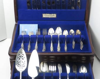 Evening Star Silverplate Flatware Chest with Drawer 91 Piece Free Shipping